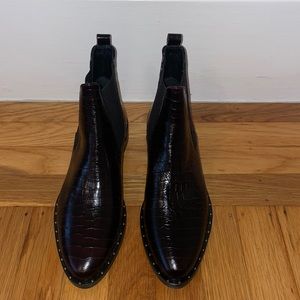 Freda Salvador Wine Croc Bootie (NWOT)